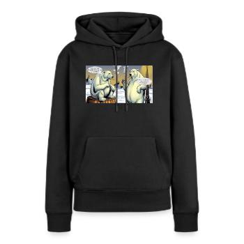 Noël Ours Polaires Pôle Nord Fumer Cigarette - Sweat à capuche Premium bio Femme - noir - Devant - Julia (174cm)