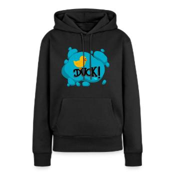 Duck! - Calypso Blous - Frauen Premium Bio Hoodie - Schwarz - Vorne - Julia (174cm)