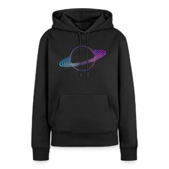 Anneaux de Saturne - Sweat à capuche Premium bio Femme - noir - Devant - Julia (174cm)