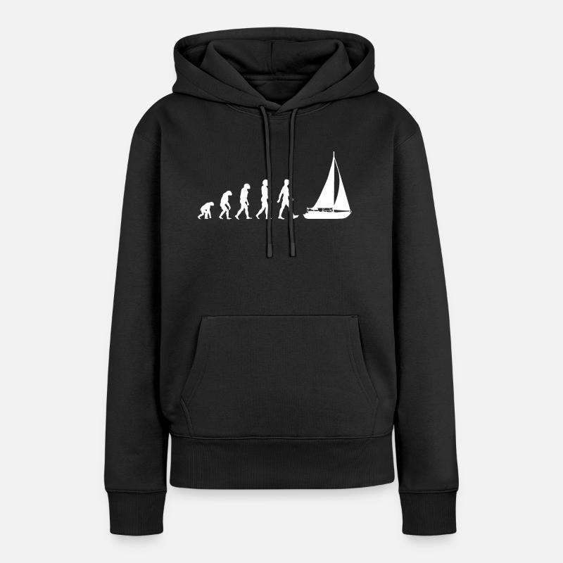 Segelboot Segler Evolution - Frauen Premium Bio Hoodie - Schwarz