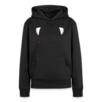 Halloween Vampirzähne T-Shirt Vampir Kostüm Party - Frauen Premium Bio Hoodie - Schwarz - Vorne - Julia (174cm)