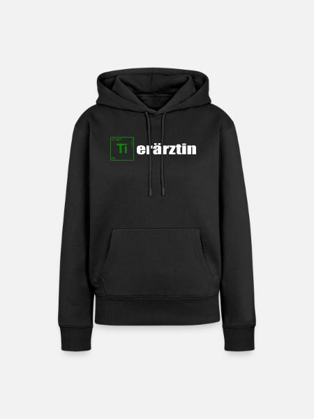 Tierärztin white - Frauen Premium Bio Hoodie - Schwarz