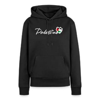 Dawlat Filastin Palestinian Flag Heart Palestine - Sweat à capuche Premium bio Femme - noir - Devant - Julia (174cm)