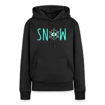 Neige flocon de neige - Sweat à capuche Premium bio Femme - noir - Devant - Julia (174cm)