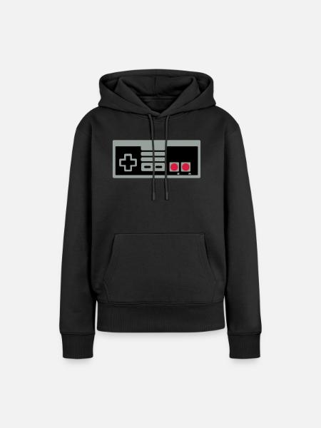 Super Retro Controller - Frauen Premium Bio Hoodie - Schwarz