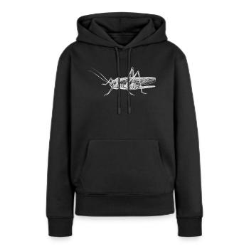 Heuschrecke - Frauen Premium Bio Hoodie - Schwarz - Vorne - Julia (174cm)