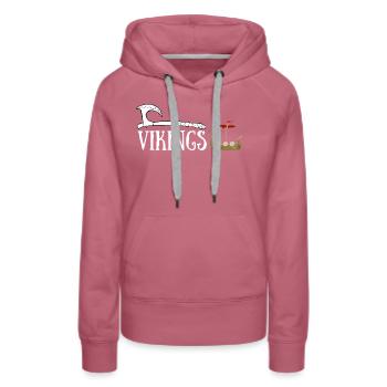 VIKINGS NAVIRE HACHE ET CONQUETE - Sweat à capuche Premium bio Femme - mauve - Devant - Isabella (175cm)