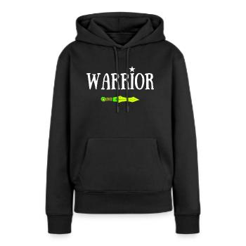 WARRIOR JDR ÉPÉE MAGIQUE - Sweat à capuche Premium bio Femme - noir - Devant - Julia (174cm)