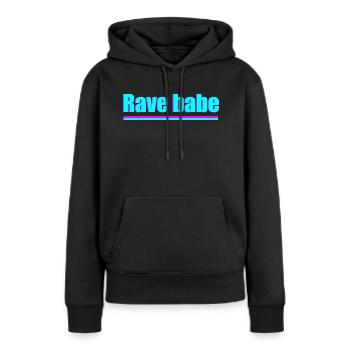Rave babe - Sweat à capuche Premium bio Femme - noir - Devant - Julia (174cm)