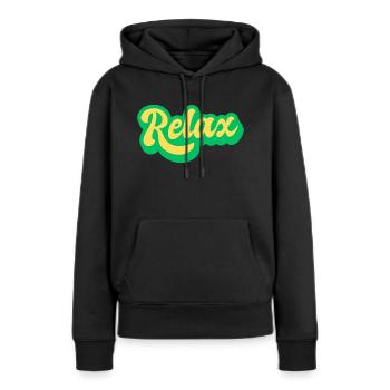 relax - Frauen Premium Bio Hoodie - Schwarz - Vorne - Julia (174cm)
