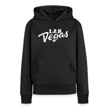 LAS VEGAS - Frauen Premium Bio Hoodie - Schwarz - Vorne - Julia (174cm)
