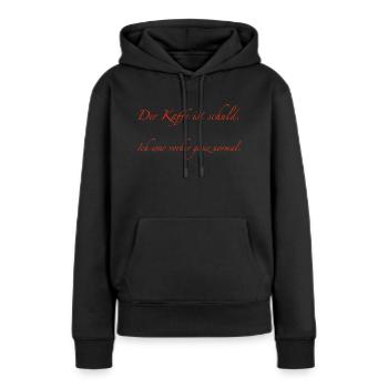 der Kaffee ist schuld - Frauen Premium Bio Hoodie - Schwarz - Vorne - Julia (174cm)