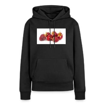 Framboise. Framboise - Sweat à capuche Premium bio Femme - noir - Devant - Julia (174cm)
