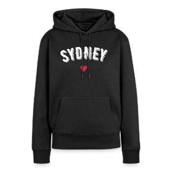 Sydney - Sweat à capuche Premium bio Femme - noir - Devant - Julia (174cm)