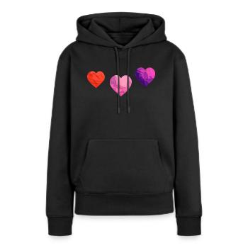 Fiançailles de mariage Saint-Valentin Fête des mères Amour - Sweat à capuche Premium bio Femme - noir - Devant - Julia (174cm)