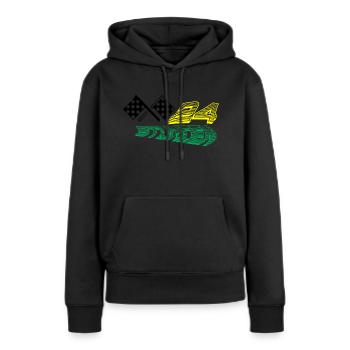 24 stunden flag grün - Frauen Premium Bio Hoodie - Schwarz - Vorne - Julia (174cm)
