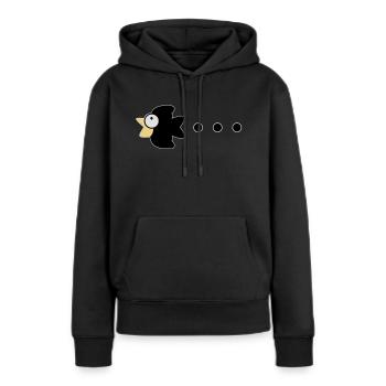 crow - Sweat à capuche Premium bio Femme - noir - Devant - Julia (174cm)