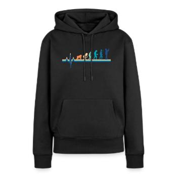Evolution Heartbeat Soziale Netzwerke - Frauen Premium Bio Hoodie - Schwarz - Vorne - Julia (174cm)