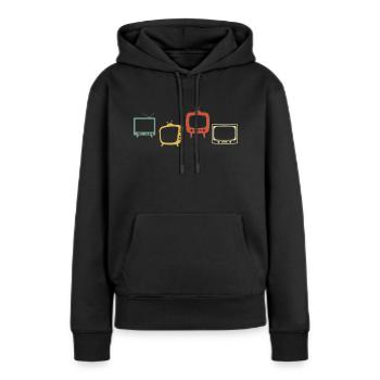 télévision rétro vintage - Sweat à capuche Premium bio Femme - noir - Devant - Julia (174cm)
