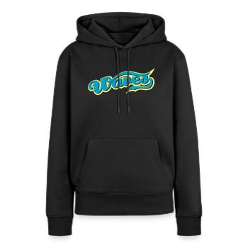 waves - Sweat à capuche Premium bio Femme - noir - Devant - Julia (174cm)