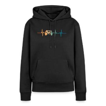 battement De cœur console de jeux - Sweat à capuche Premium bio Femme - noir - Devant - Julia (174cm)