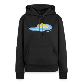 Canards dans une mare - Sweat à capuche Premium bio Femme - noir - Devant - Julia (174cm)