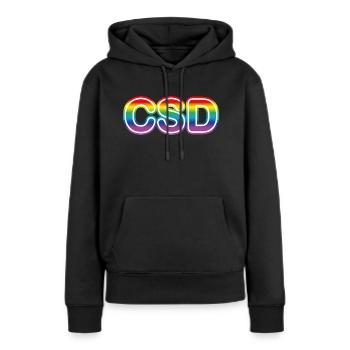 CSD Logo - Frauen Premium Bio Hoodie - Schwarz - Vorne - Julia (174cm)
