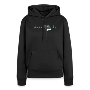 Bible Bible Dieu Fréquence - Sweat à capuche Premium bio Femme - noir - Devant - Julia (174cm)
