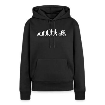Evolution Cycliste Geschenkidee - Frauen Premium Bio Hoodie - Schwarz - Vorne - Julia (174cm)
