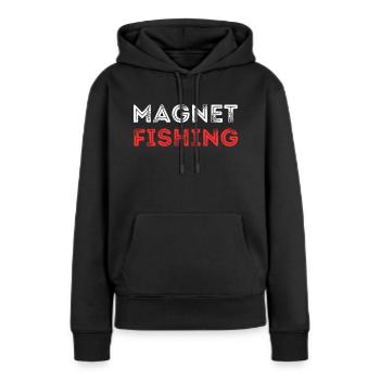 MAGNETFISCHEN METALL WÖRTER - Frauen Premium Bio Hoodie - Schwarz - Vorne - Julia (174cm)
