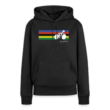 Weltmeister im Radfahren #2 - Frauen Premium Bio Hoodie - Schwarz - Vorne - Julia (174cm)