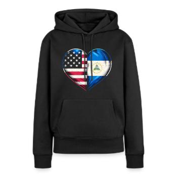 Nationalité du pays du drapeau nicaraguayen États-Unis - Sweat à capuche Premium bio Femme - noir - Devant - Julia (174cm)