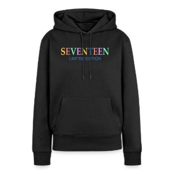 17. Geburtstag Geschenk Siebzehn Retro - Frauen Premium Bio Hoodie - Schwarz - Vorne - Julia (174cm)