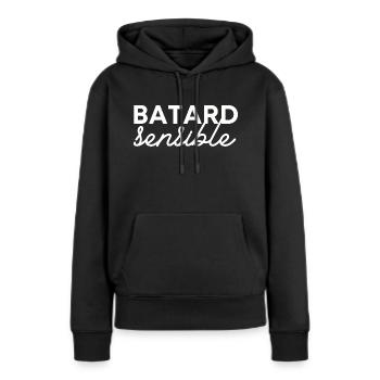 Batard sensible - Sweat à capuche Premium bio Femme - noir - Devant - Julia (174cm)