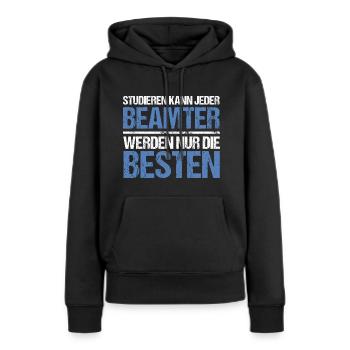 Tout le monde peut étudier - édition fonctionnaire - Sweat à capuche Premium bio Femme - noir - Devant - Julia (174cm)
