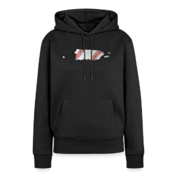 Porto Rico (États-Unis) | Vrai baseball | Carte - Sweat à capuche Premium bio Femme - noir - Devant - Julia (174cm)