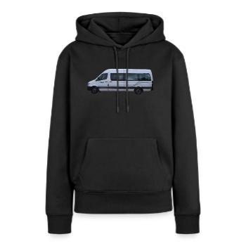 Camping-car AUS et NZ - Sweat à capuche Premium bio Femme - noir - Devant - Julia (174cm)