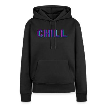 Froid - Sweat à capuche Premium bio Femme - noir - Devant - Julia (174cm)