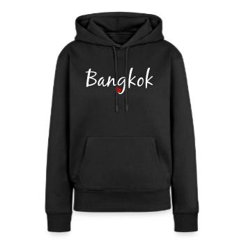 Bangkok - Frauen Premium Bio Hoodie - Schwarz - Vorne - Julia (174cm)