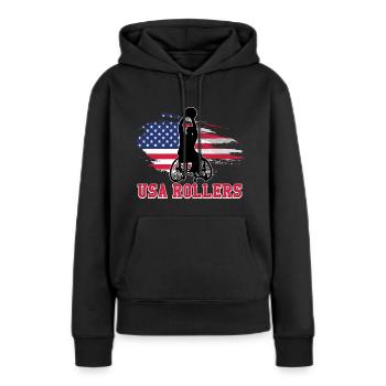 Handicap Für Rollstuhlbasketballspieler USA - Frauen Premium Bio Hoodie - Schwarz - Vorne - Julia (174cm)