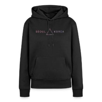 Seoul Korea - Frauen Premium Bio Hoodie - Schwarz - Vorne - Julia (174cm)