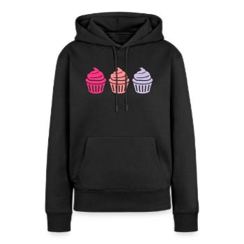 Cupcake - Sweat à capuche Premium bio Femme - noir - Devant - Julia (174cm)