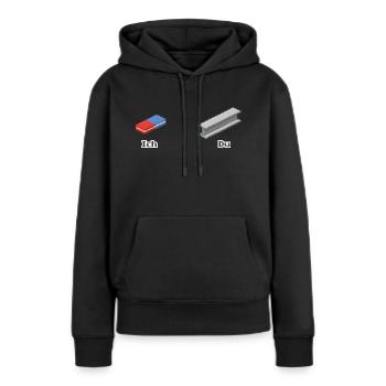 Monkey Island Gummi Ich bin Gummi du bist Stahl - Frauen Premium Bio Hoodie - Schwarz - Vorne - Julia (174cm)