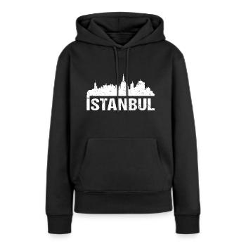 Horizon d’Istanbul - Sweat à capuche Premium bio Femme - noir - Devant - Julia (174cm)