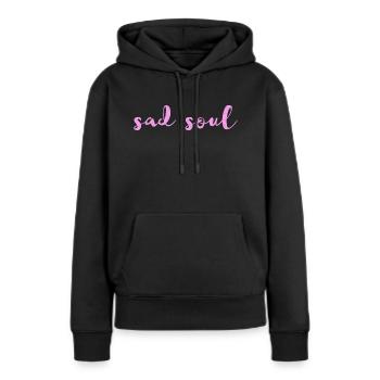 Âme triste - Sweat à capuche Premium bio Femme - noir - Devant - Julia (174cm)