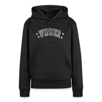 Gewinner - Frauen Premium Bio Hoodie - Schwarz - Vorne - Julia (174cm)