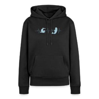 Beluga Heartbeat - Geschenkidee - Frauen Premium Bio Hoodie - Schwarz - Vorne - Julia (174cm)