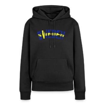 sweden - Frauen Premium Bio Hoodie - Schwarz - Vorne - Julia (174cm)