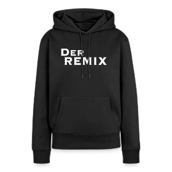 Le remix - Sweat à capuche Premium bio Femme - noir - Devant - Julia (174cm)