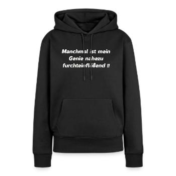 Genie - Frauen Premium Bio Hoodie - Schwarz - Vorne - Julia (174cm)